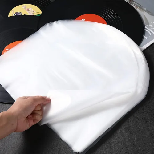 Vista 5 de Zonon 100 Pieces LP Inner Sleeves 12 Inch Vinyl Record Sleeves Proper Protection Anti Static Round Bottom for Long Playing Collections