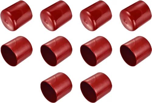 Vista 46 de uxcell 10 tapas de goma de 0.984 in (1 pulgada) de vinilo de identificación redonda tapa tapa de rosca protectores de rosca negro