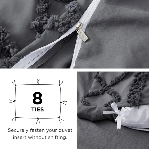 Vista 105 de Bedsure Funda de edredón bohemia para niños tamaño Queen (relleno de edredón/edredón no incluido) - Funda de edredón copetuda Queen para todas