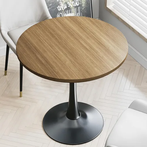 Vista 11 de Mesa de comedor redonda negra de 24 pulgadas, mesa de comedor redonda para 2 personas con pedestal para cocina, mesa circular de bistró, mesas