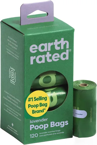Earth Rated - Bolsas para excremento de perro, bolsas extra gruesas a prueba de fugas para perros, rollos de repuesto, aroma de lavanda, 120 unidades