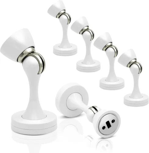 Vista 12 de Topes magnéticos para puerta, topes de puerta negros para la parte inferior de la puerta, montaje en pared, protector de pared magnético resistente