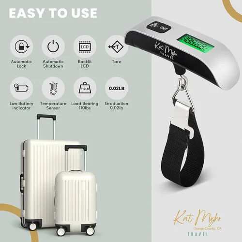Vista 2 de Kat Myhr Báscula digital de equipaje Báscula digital de viaje Báscula de equipaje portátil Báscula de equipaje de viaje Báscula