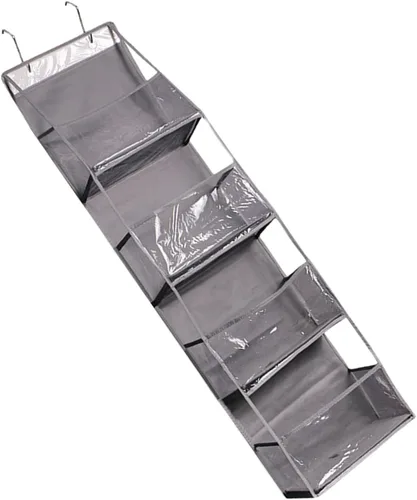 Vista 4 de Space Saving Over The Door Handbag Storage Organiser White PVC Hanging Bag for Closet Bedroom Home Organization Tool