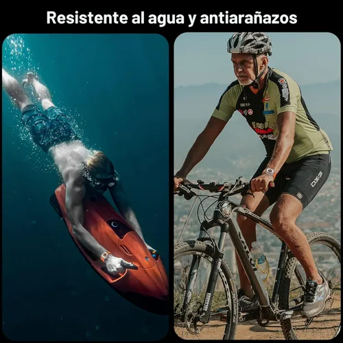 Vista 6 de WSKEN para Apple Watch Ultra 3/Ultra 2/Ultra Protector de pantalla 49mm, vidrio templado 9H + marco de aleación de titanio, [Mantener original]