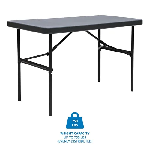 Vista 3 de Iceberg IndestrucTable Too - Mesa plegable de resina para banquetes, 24 x 48 pulgadas, color carbón