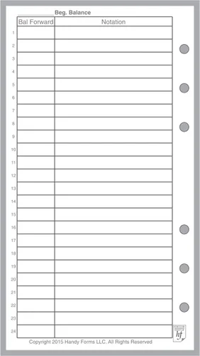 Vista 2 de Registro de Pagos/Gastos de Tamaño Personal y Registro de Cheques, Dimensionado y Perforado para Filofax Personal Notebook (9.4 cm x 17.1 cm)