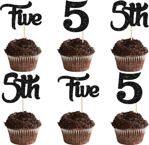 Vista 15 de 24 piezas de adornos para cupcakes de primer cumpleaños con purpurina, decoraciones de pastel de primer cumpleaños, palillos para cupcakes "One