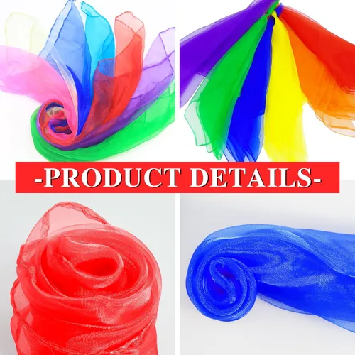 Vista 3 de HKACSTHI Bufandas de seda para niños malabarismo y baile, para jugar, música y ritmo, 24 x 24 pulgadas