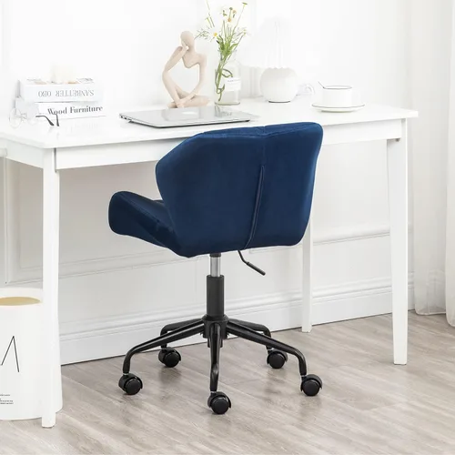 Vista 6 de Roundhill Furniture Eldon Diamond - Silla de oficina giratoria ajustable con diseño capitoné, color gris y azul