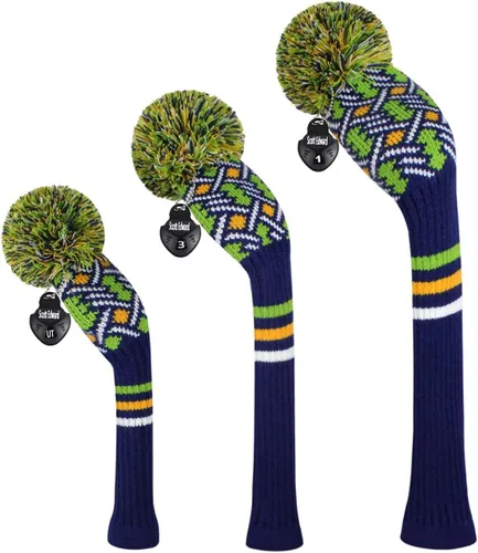 Vista 4 de Scott Edward Golf Headcovers for Woods Set of 3 Fits Well Driver(460cc) Fairway Wood and Hybrid(UT),Beautiful and Interesting Patterns
