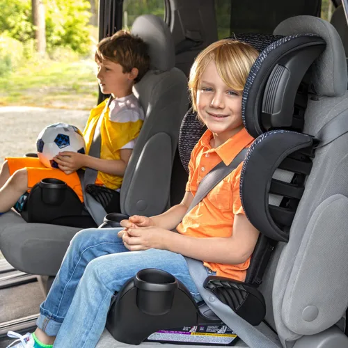 Vista 8 de Evenflo GoTime LX - Asiento elevador para automóvil (color azul Quincy)