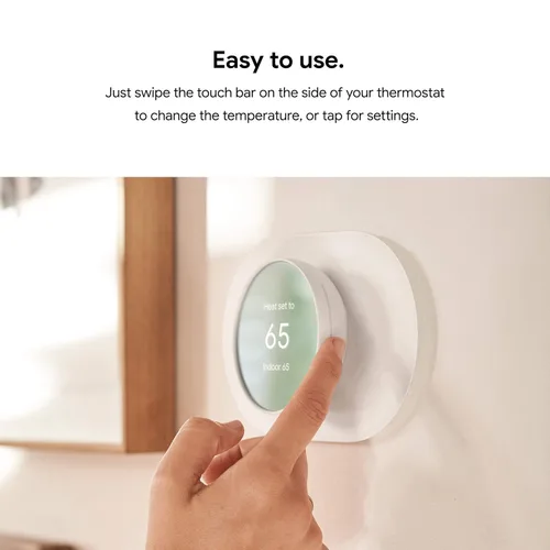 Vista 6 de Kit de embellecedores para el termostato Google Nest - Hecho para el termostato Nest - Accesorio de termostato programable con Wifi - Nieve
