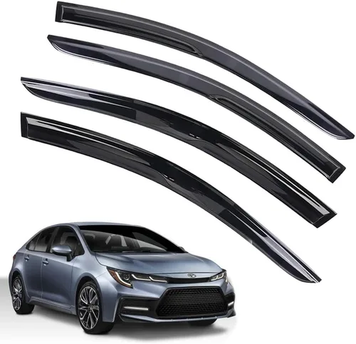 Vista 30 de Protección contra la lluvia para 4Runner 2010-2022, deflectores de ventana lateral con cinta adhesiva para 4Runner, viseras de ventana para autos