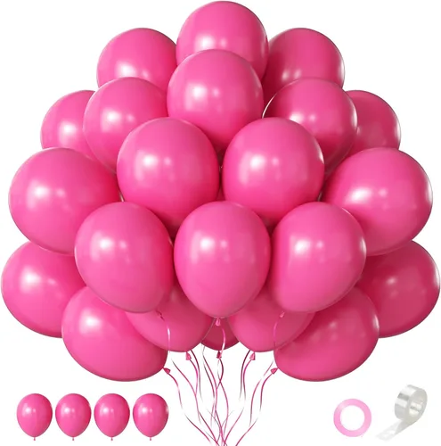 Vista 32 de Globos rosa claro, 125 piezas de diferentes tamaños de 8, 12, 10, 5 pulgadas, kit de arco de globos rosa pálido pastel para princesa, cumpleaños