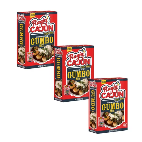 Vista 18 de Ragin' Cajun Authentic Gumbo Mix - Caja de 5 onzas, sin MSG, base de Gumbo criollo de Luisiana para pollo, salchichas y mariscos, lista en 25 minutos