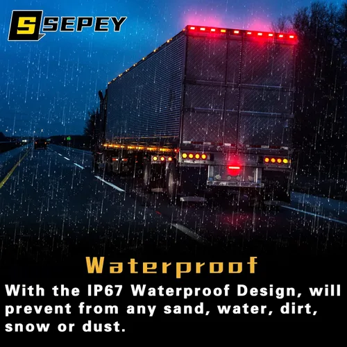 Vista 6 de Luz de respaldo LED ovalada de 6.5 pulgadas para remolque, 13 diodos, lámparas de luz de marcha atrás blanca, impermeables, luces traseras