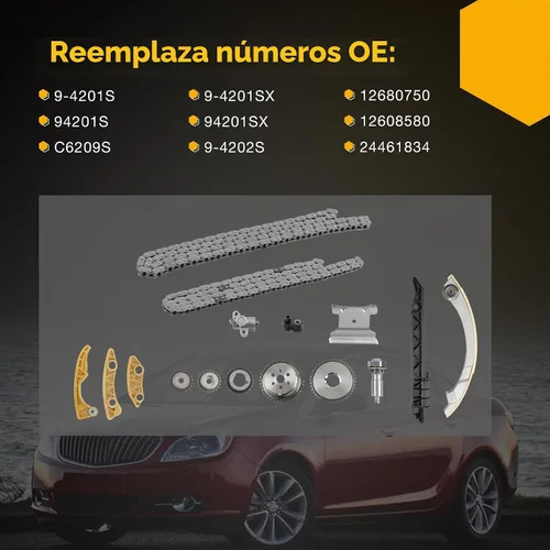 Vista 9 de Kit de cadena de distribución 2.4 L, compatible con 2009-2017 Chevy Captiva Equinox HHR Impala Malibu/GMC Terrain/Buick Lacrosse Regal Engine 2.4L