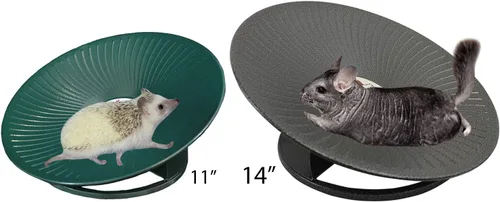 Vista 7 de Rueda para caminadora de 14 pulgadas, color negro, rueda de ejercicio de metal para chinchillas, perros de la pradera, ratas, erizos, planeadores