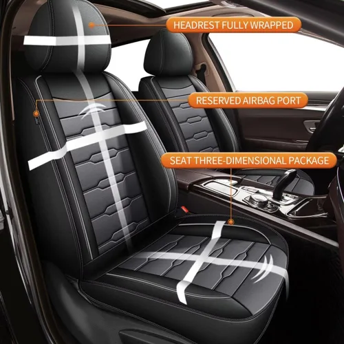 Vista 3 de AOMSAZTO Funda de asiento de automóvil compatible con Jeep Grand Cherokee 2004-2010, solo 2 asientos delanteros, protector de cojín de asiento