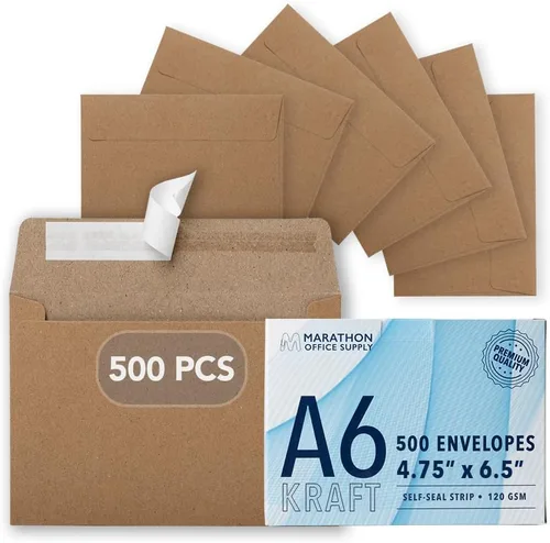Vista 10 de MOS — Sobres de Papel Kraft A1 de 3.6 x 5.1 Pulgadas, Paquete de 100 — Sobres de Invitación Autoadhesivos Marrones de Peso Pesado para RSVP