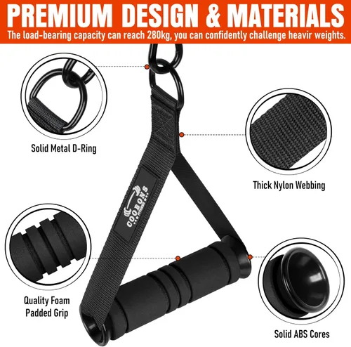 Vista 3 de Heavy Duty Exercise Handles, Gym Cable Handles for Cable Machine Attachments, D Handle Cable Attachments, Handles for Resistance Bands, Workout