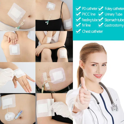 Vista 7 de Vendajes adhesivos de incisión con borde de gasa transpirable de 4 x 6 pulgadas con almohadilla antiadherente para reemplazo de rodilla trasera