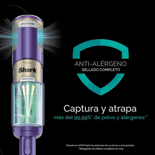 Vista 16 de Aspiradora de palo ultraligera con cable Shark POWERDETECT con tecnología DuoClean, cepillo autolimpiante para evitar enredos de cabello, sello