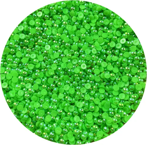 Vista 32 de 1500 piezas de cuentas de media perla beige AB de 4 mm de parte trasera plana para manualidades DIY, cuentas de perlas redondas de plástico