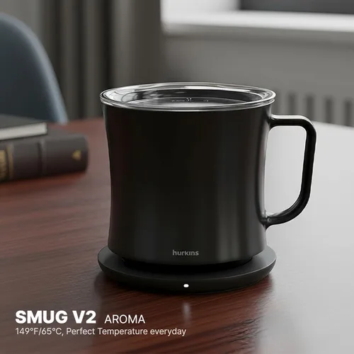 Vista 7 de Smug Mug Warmer V2 Taza de control de temperatura premium y base de calefacción Calentamiento inteligente de 131.0 °F (131 °F) 1 año