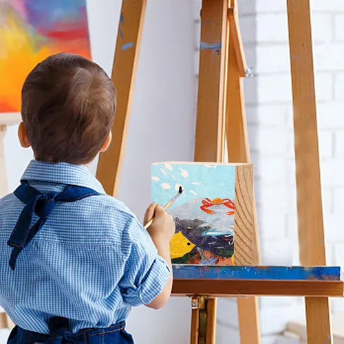 Vista 9 de YOUEON Paquete de 12 bloques de madera sin terminar para arte y manualidades, tablero de madera MDF de 4 x 4 x 1 pulgada, bloques cuadrados