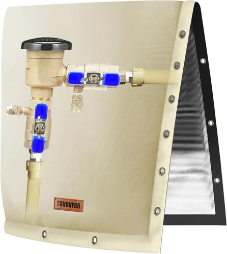 Vista 8 de Cubierta de aislamiento de tubería de prevención de reflujo de apertura de 2 vías (5 °F) – Cubierta de válvula de riego – Cubierta de bomba de pozo