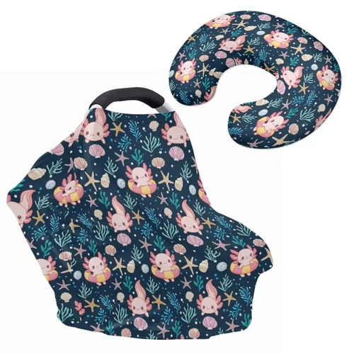 Vista 9 de Toldo de leopardo azteca bohemio para asiento de automóvil, para bebés, elegante funda de almohada de lactancia y lactancia transpirable, se adapta