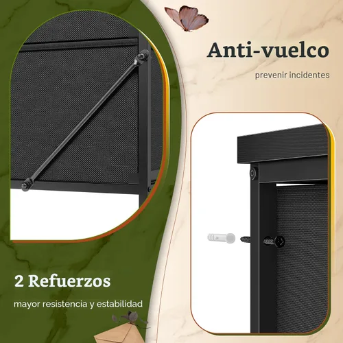 Vista 6 de EnHomee Cómoda de 51" de altura con 15 cajones, cómoda para dormitorio con estación de carga y luces LED y estante superior, cómodas de dormitorio