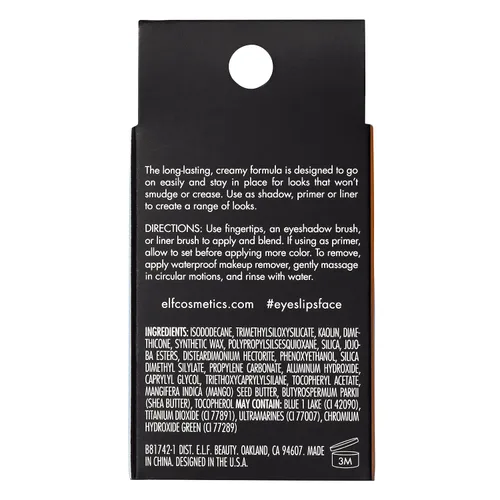 Vista 6 de e.l.f. No Budge Crema Sombra de Ojos, Sombra de Ojos 3-en-1, Imprimación y Delineador con Color Resistente a las Arrugas y Poder de Permanencia