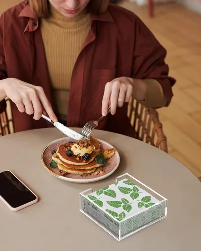 Vista 8 de MaxGear Servilletero de Acrílico para Mesa, Soporte Transparente para Toallas de Invitados, Organizador de Servilletas de Papel para Buffet