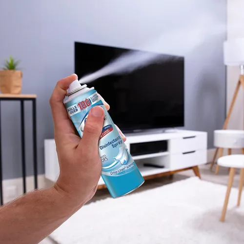 Vista 7 de Lysol To Go - Aerosol desinfectante, lino crujiente, tamaño de viaje, 1.5 onzas (paquete de 4)