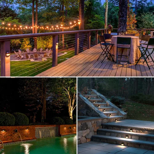 Vista 7 de SUNVIE Luces LED de Cubierta de Bajo Voltaje de 5W con Conectores de Cable Fastlock2 12-24V CA/CC Iluminación de Paisaje de Bajo Voltaje 3000K Luces