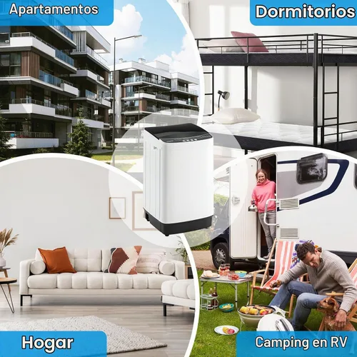 Vista 7 de Lavadora portátil de 17 libras con 10 programas de lavado, 2.2 pies cúbicos de lavadora automática completa y giratoria, lavadora giratoria compacta
