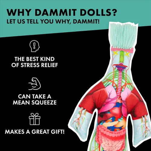 Vista 3 de Dammit Doll - Edición limitada - Muñeca Dammit Anatomy - Alivio del estrés, regalo de broma