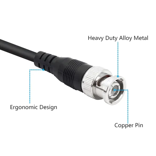 Vista 3 de YACSEJAO Cable de prueba de clip de cocodrilo doble BNC de 1M/3.3FT, BNC Q9 a cable de prueba de clip de cocodrilo doble conductores de sonda