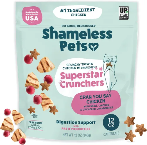Vista 19 de Shameless Pets Golosinas para gatos con Catnip y pollo para la salud digestiva, crujientes