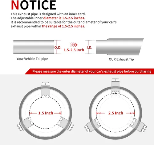 Vista 5 de Richeer Punta de escape azul quemada de 3 a 4 pulgadas, entrada de 3 pulgadas, salida de 4 pulgadas, longitud total de 9 pulgadas, punta de escape