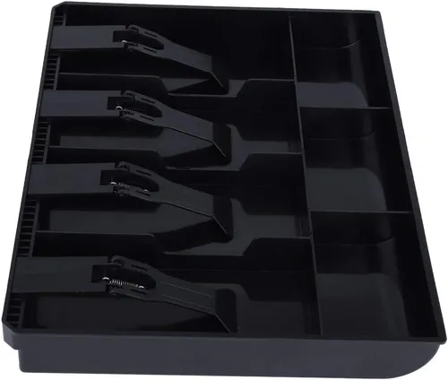 Vista 9 de Tiiyee Bandeja de inserción de cajón de caja registradora, bandeja de dinero en efectivo, 4 billetes, 3 monedas, compartimento para monedas