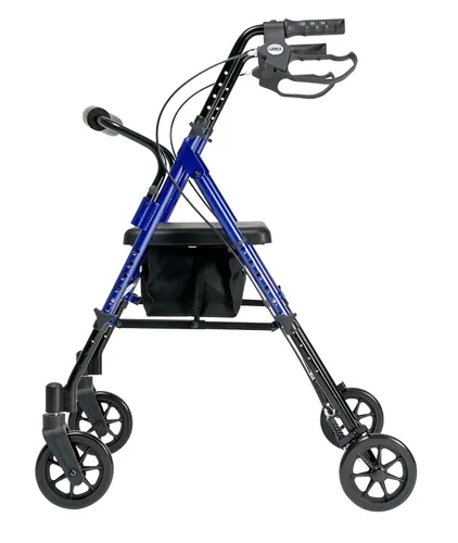 Vista 2 de Lumex Set n' Go - Andadores con asiento para personas mayores, altura ajustable, color azul
