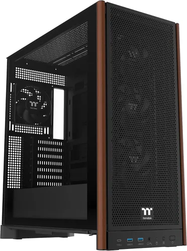 Vista 12 de Thermaltake Versa H16 TG ARGB - Carcasa tipo torre Micro ATX color negro; panel lateral de vidrio templado; 3 ventiladores ARGB preinstalados