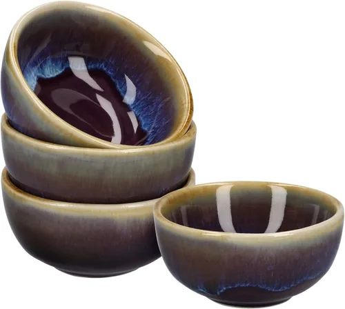 Vista 11 de Plato de cerámica para salsa de soja pequeños, 3 pulgadas, juego de 4 (negro n.º 2)