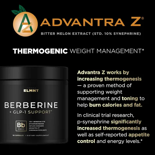 Vista 6 de 141,500 mg GLP-1 Berberina Suplemento para pérdida de peso + dihidroberina, canela de Ceilán, picolinato de cromo, melón amargo - 100 veces