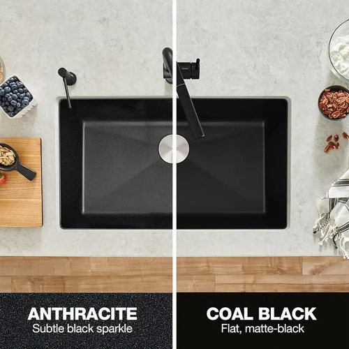 Vista 4 de BLANCO Performa Cascade - Fregadero de cocina, color negro carbón Negro (Coal Black)