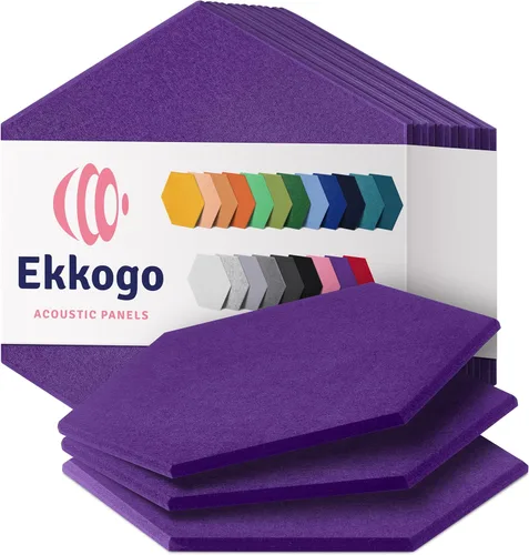 Vista 72 de Paquete de 12 paneles acústicos con aislamiento de sonido para paredes 12 x 12 x 0.4 pulgadas Paneles decorativos para amortiguación de sonido